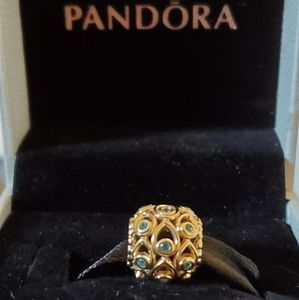 PANDORA 14k Gold Charm with Topaz